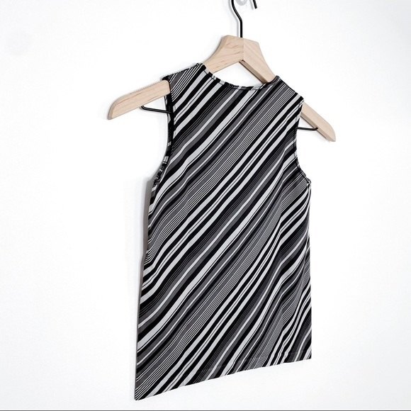 BANANA REPUBLIC Small Tank Top Shell Stretch Bias Stripe Italian Made in Italy - Picture 7 of 13
